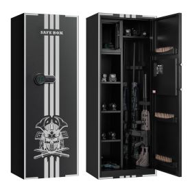 4 Gun Safe, Long Gun Cabinet for Rifles and Pistols, Quick Access Rifle Safe with 3 Ammo Slots and 2 Adjustable Racks (Default: Default)