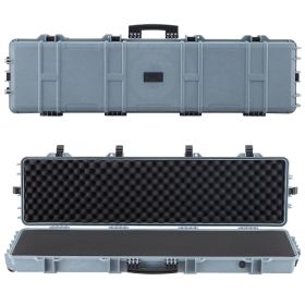 Hard Rifle Case, Lockable Rifle Case with Pre-cut Foams, 50 in Movable Gun Storage with Wheels, IP67 Waterproof & Dustproof Pistol Storage for Ri (Default: Default)