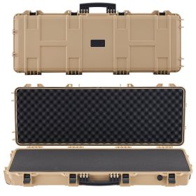 Hard Rifle Case, Lockable Rifle Case with Pre-cut Foams, 42 in Movable Gun Storage with Wheels, IP67 Waterproof & Dustproof Pistol Storage for Ri (Default: Default)